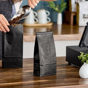 Choice 1 lb. Black Paper Coffee Bag with Reclosable Tin Tie - 1,000/Case Choice 1 lb. Black Paper Coffee Bag with Reclosable Tin Tie - 1,000/Case