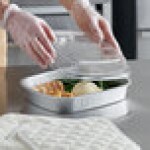 Choice Heavy Duty Smoothwall Silver Large Oblong Foil Entree / Take-Out Pan with Dome Lid 65.6 oz. - 10/Pack