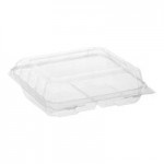 Good Natured 24 oz. Clear PLA Plastic Square Deli Container - 675/Case