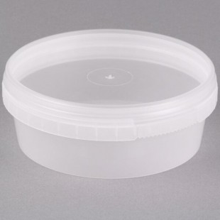 8 oz. Clear Tamper Resistant Tamper-Evident Safe Lock Deli Container with Lid - 50/Case