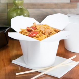 SmartServ 26SSPLAINM 26 oz. White Microwavable Paper Take-Out Container - 25/Pack SmartServ 26SSPLAINM 26 oz. White Microwavable Paper Take-Out Container - 25/Pack