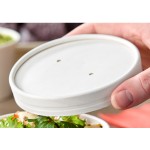 Choice 12 oz. Double Poly-Coated White Paper Food Cup with Vented Paper Lid - 25/Pack