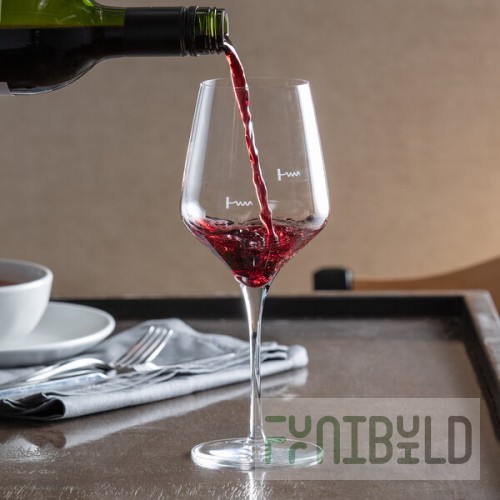 Reserve by Libbey Acura Prism 16 oz. Pour Control 9 oz. / 6 oz. Wine Glass - Sample
