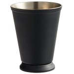 Acopa Alchemy 16 oz. Matte Black Mint Julep Cup with Beaded Detailing - Sample