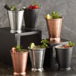 Acopa Alchemy 16 oz. Matte Black Mint Julep Cup with Beaded Detailing - Sample