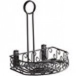 American Metalcraft CRS68 Black Semi-Round Wrought Iron Scroll Design Condiment Caddy - 8 1/4 American Metalcraft CRS68 Black Semi-Round Wrought Iron Scroll Design Condiment Caddy - 8 1/4