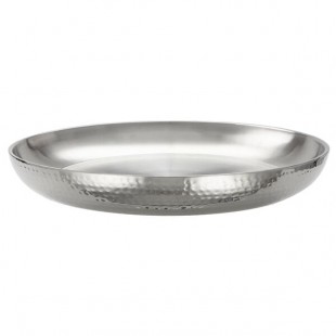 American Metalcraft DWHSEA16 135 oz. Stainless Steel Double Wall Seafood Tray with Hammered Finish - 15 1/2 American Metalcraft DWHSEA16 135 oz. Stainless Steel Double Wall Seafood Tray with Hammered Finish - 15 1/2
