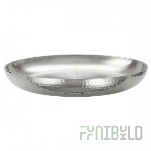 American Metalcraft DWHSEA16 135 oz. Stainless Steel Double Wall Seafood Tray with Hammered Finish - 15 1/2