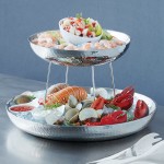 American Metalcraft DWHSEA16 135 oz. Stainless Steel Double Wall Seafood Tray with Hammered Finish - 15 1/2 American Metalcraft DWHSEA16 135 oz. Stainless Steel Double Wall Seafood Tray with Hammered Finish - 15 1/2