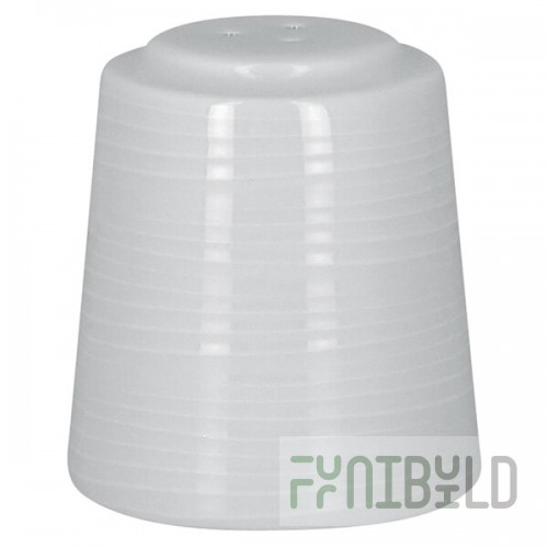 RAK Porcelain Helm 1.75 oz. Bright White Embossed Porcelain Salt Shaker - 6/Case