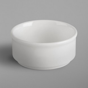 RAK Porcelain Banquet 3.4 oz. Ivory Porcelain Stackable Ramekin - 12/Case RAK Porcelain Banquet 3.4 oz. Ivory Porcelain Stackable Ramekin - 12/Case