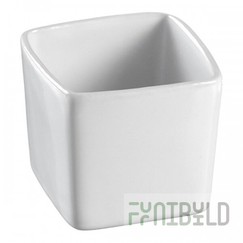 Solia 2 oz. Square White Porcelain Mini Dish - 144/Case