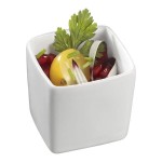 Solia 2 oz. Square White Porcelain Mini Dish - 144/Case Solia 2 oz. Square White Porcelain Mini Dish - 144/Case