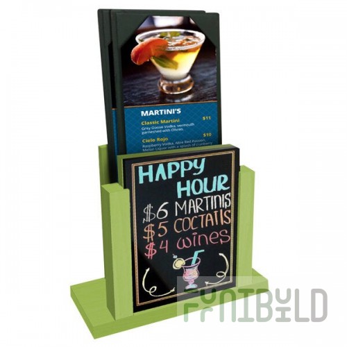 Menu Solutions WDMH-WET Lime Wood Menu Holder with 4