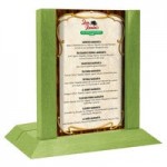 Menu Solutions WDMH-WET Lime Wood Menu Holder with 4
