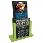 Menu Solutions WDMH-WET Lime Wood Menu Holder with 4