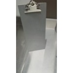 Menu Solutions MTCL-414 Alumitique Aluminum Menu Tent with Clip - Brushed Finish - 4 1/4 Menu Solutions MTCL-414 Alumitique Aluminum Menu Tent with Clip - Brushed Finish - 4 1/4