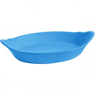 TableCraft CW1710SBL 28 oz. Sky Blue Oval Au Gratin Dish TableCraft CW1710SBL 28 oz. Sky Blue Oval Au Gratin Dish