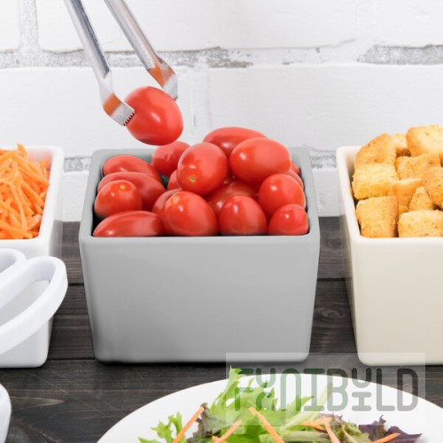 TableCraft CW4024GY Contemporary Collection Gray 1 Qt. Straight Sided Bowl