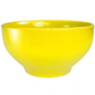 International Tableware Cancun 144 oz. Yellow Stoneware Footed Bowl - 6/Case