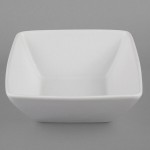 G.E.T. Enterprises BSD24WW Bugambilia 3.2 Qt. Classic Textured Finish White Resin-Coated Aluminum Square China Bowl