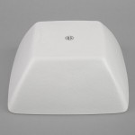 G.E.T. Enterprises BSD24WW Bugambilia 3.2 Qt. Classic Textured Finish White Resin-Coated Aluminum Square China Bowl