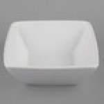G.E.T. Enterprises BSD24WW Bugambilia 3.2 Qt. Classic Textured Finish White Resin-Coated Aluminum Square China Bowl