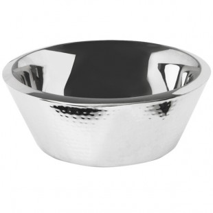 Eastern Tabletop 9330 3.5 Qt. Stainless Steel Hammered Double Wall Insulated Bowl