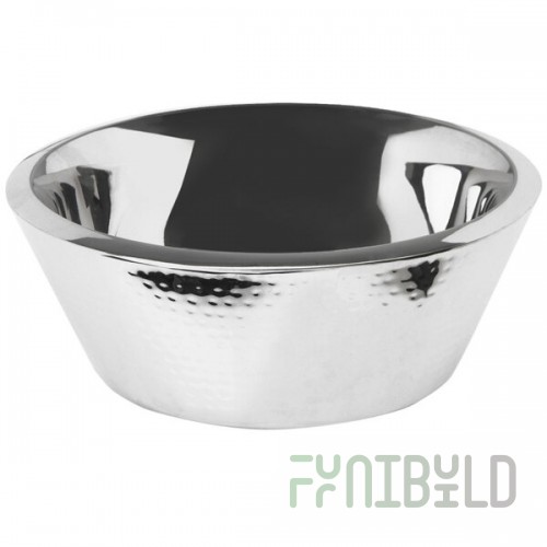 Eastern Tabletop 9330 3.5 Qt. Stainless Steel Hammered Double Wall Insulated Bowl