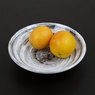 Elite Global Solutions D92R Van Gogh Black 42 oz. Round Melamine Bowl - 6/Case