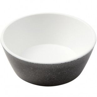 American Metalcraft GGRB6 Grab & Go 18 oz. White and Black Speckled Round Melamine Bowl