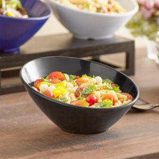 Acopa 20 oz. Black Slanted Melamine Bowl Acopa 20 oz. Black Slanted Melamine Bowl