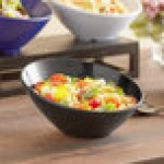 Acopa 20 oz. Black Slanted Melamine Bowl