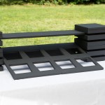 Vollrath V904937 Cubic 4 Bowl Black Wood Display Template Vollrath V904937 Cubic 4 Bowl Black Wood Display Template