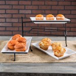 American Metalcraft TTMEL3 Ironworks Three-Tier Foldable Rectangular Display Stand with Melamine Platters American Metalcraft TTMEL3 Ironworks Three-Tier Foldable Rectangular Display Stand with Melamine Platters