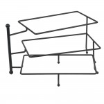 American Metalcraft TTMEL3 Ironworks Three-Tier Foldable Rectangular Display Stand with Melamine Platters American Metalcraft TTMEL3 Ironworks Three-Tier Foldable Rectangular Display Stand with Melamine Platters