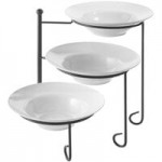 American Metalcraft TTMEL3 Ironworks Three-Tier Foldable Rectangular Display Stand with Melamine Platters American Metalcraft TTMEL3 Ironworks Three-Tier Foldable Rectangular Display Stand with Melamine Platters