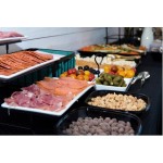 American Metalcraft TTMEL3 Ironworks Three-Tier Foldable Rectangular Display Stand with Melamine Platters American Metalcraft TTMEL3 Ironworks Three-Tier Foldable Rectangular Display Stand with Melamine Platters
