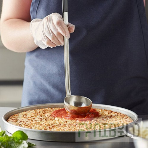 Vollrath 58033 3 oz. Two-Piece Stainless Steel Ladle with Black Kool-Touch® Handle