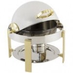 Bon Chef 20014CH Petite 3 Qt. Dripless Round Stainless Steel with Chrome Accents Roll Top Chafer with Contemporary Legs Bon Chef 20014CH Petite 3 Qt. Dripless Round Stainless Steel with Chrome Accents Roll Top Chafer with Contemporary Legs