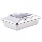 TableCraft CW40162 5 Qt. 2/3 Size Stainless Steel Quick View Electric Chafer with Stand - 110V