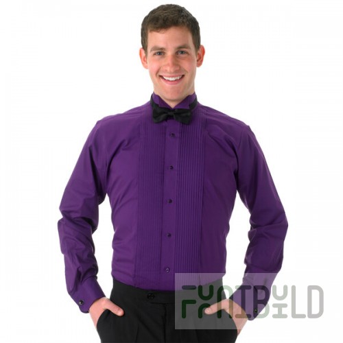 Henry Segal Unisex Customizable Purple Tuxedo Shirt with Wing Tip Collar - S