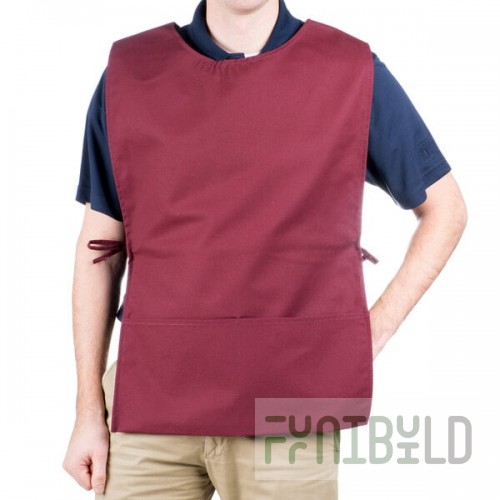 Intedge Burgundy Adjustable Poly-Cotton Cobbler Apron with 2 Pockets - 29