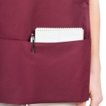 Intedge Burgundy Adjustable Poly-Cotton Cobbler Apron with 2 Pockets - 29 Intedge Burgundy Adjustable Poly-Cotton Cobbler Apron with 2 Pockets - 29