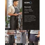 Acopa Kennett Blue Denim Half Bistro Apron with 2 Pockets and Black Webbing - 18