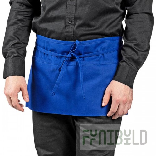 Uncommon Chef 3067 Royal Blue Customizable Waist Apron with 3 Pockets - 11