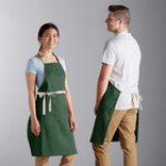 Choice Royal Blue Poly-Cotton Adjustable Bib Apron with 2 Pockets and Natural Webbing Accents - 32 Choice Royal Blue Poly-Cotton Adjustable Bib Apron with 2 Pockets and Natural Webbing Accents - 32