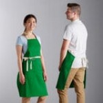 Choice Royal Blue Poly-Cotton Adjustable Bib Apron with 2 Pockets and Natural Webbing Accents - 32 Choice Royal Blue Poly-Cotton Adjustable Bib Apron with 2 Pockets and Natural Webbing Accents - 32