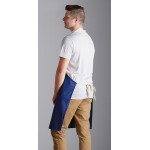 Choice Royal Blue Poly-Cotton Adjustable Bib Apron with 2 Pockets and Natural Webbing Accents - 32 Choice Royal Blue Poly-Cotton Adjustable Bib Apron with 2 Pockets and Natural Webbing Accents - 32