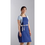 Choice Royal Blue Poly-Cotton Adjustable Bib Apron with 2 Pockets and Natural Webbing Accents - 32 Choice Royal Blue Poly-Cotton Adjustable Bib Apron with 2 Pockets and Natural Webbing Accents - 32